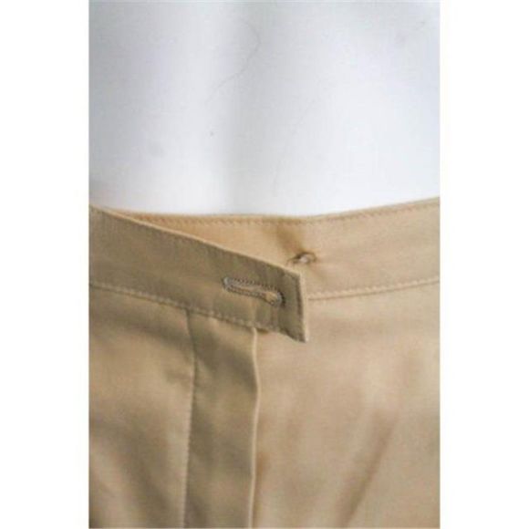 ESCADA TAN COTTON SILK ZIPPER FLY STRAIGHT LEG PANTS SZ 42 - Picture 5 of 10
